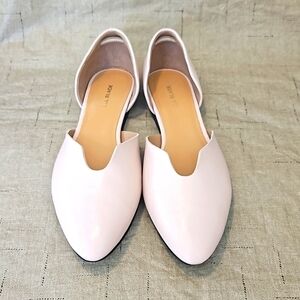 Black and Pink Leather Slip On Flats Shoes EUC Size 40